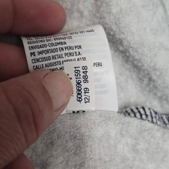 American Eagle Outfitters Colorblock Sweatshirt Drawstring Hem Gray Blue Small - Picture 9 of 9